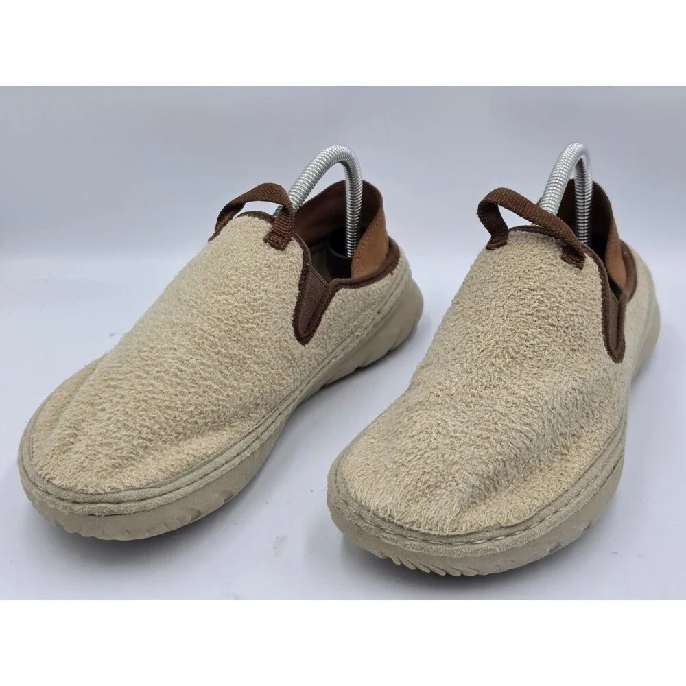 Merrell Womens Hut Moc Cozy II Tan Fuzzy Loafers Slip On Size 9 Indoor Outdoor